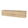 Mesa baixa para TV suspensa Nolven com 2 portas 135x32x30 cm aspeto carvalho en.casa
