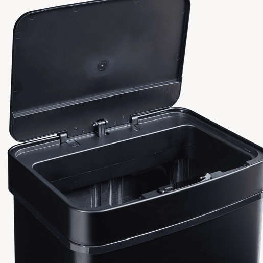 Caixote do lixo com sensor Venna con gaveta aço Bege 72 L Preto en.casa