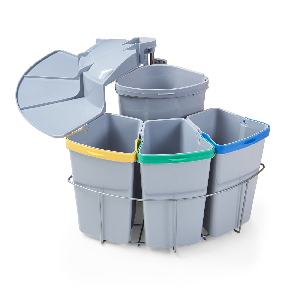 Sistema de separación de residuos Kollby plástico  3x6 L + 1x12 L