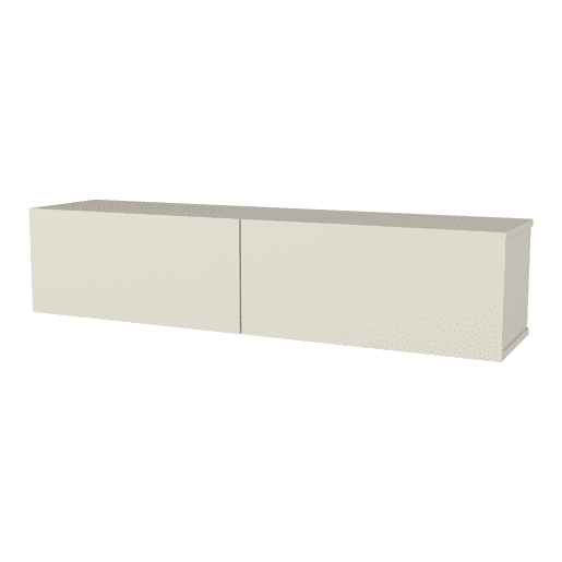 Mesa baixa para TV suspensa Nolven com 2 portas 135x32x30 cm Bege cinzento en.casa