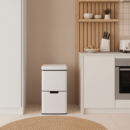 Caixote do lixo com sensor Venna con gaveta aço Bege 62 L Bege en.casa