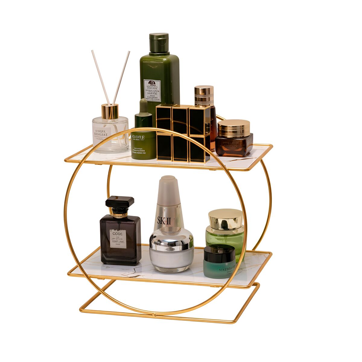 Organizador de Maquillaje Metálico | Estantería 2 Niveles