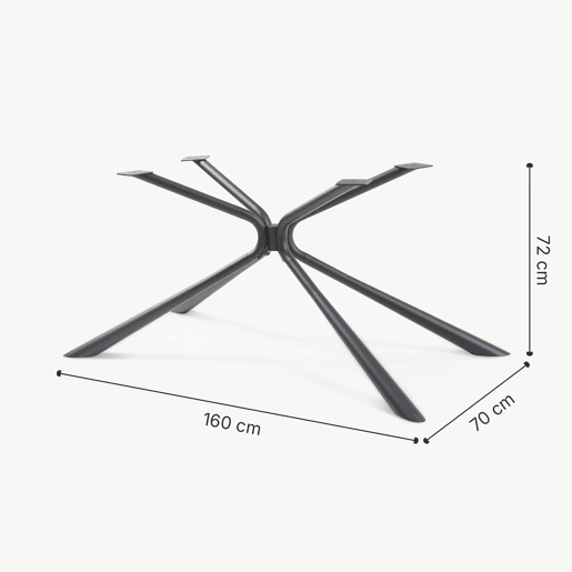 Estrutura de mesa Havosanlurg em aço 160x70x72 cm preto en.casa