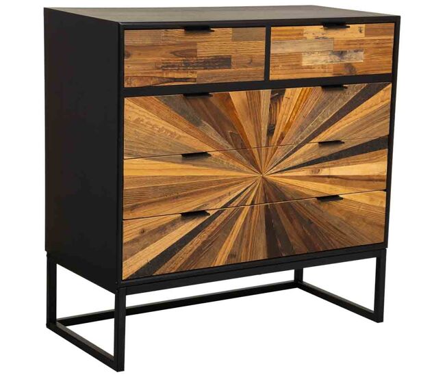 Aparador de madera recuperada marrón 80x39.5x81h cm