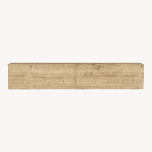 Mesa baixa para TV suspensa Nolven com 2 portas 160x32x30 cm aspeto carvalho en.casa