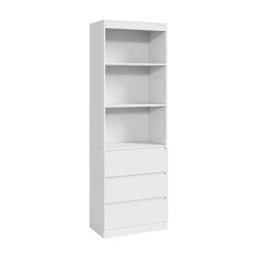 Estante Les com 3 gavetas 180x60x35 cm Branco en.casa