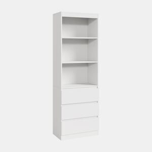Estante Les com 3 gavetas 180x60x35 cm Branco en.casa