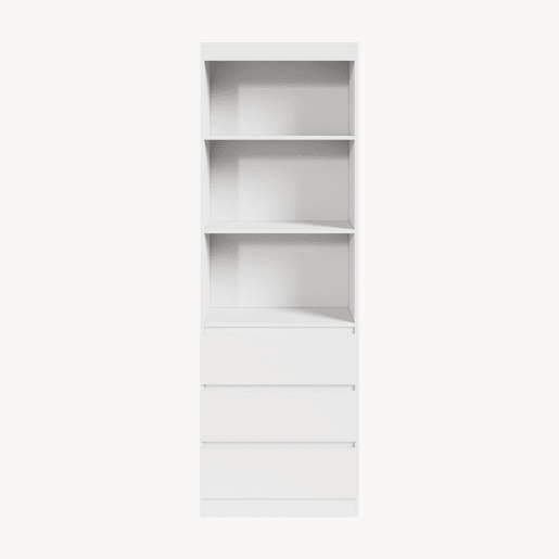 Estante Les com 3 gavetas 180x60x35 cm Branco en.casa