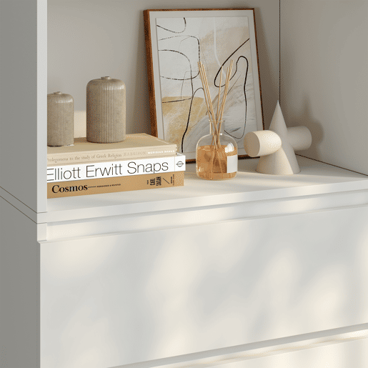 Estante Les com 3 gavetas 180x60x35 cm Branco en.casa