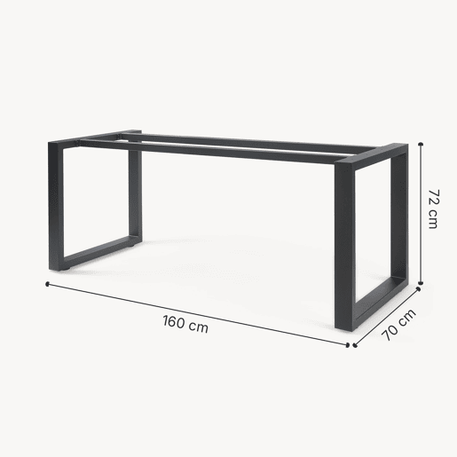 Estrutura de mesa Vestmalu DIY 160x70x72 cm aço Preto en.casa Estrutura de mesa Vestmalu DIY 160x70x72 cm aço Preto en.casa