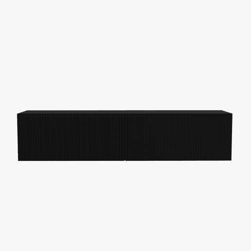 Mesa baixa para TV suspensa Verpsboga com 2 portas 135x32x30 cm Preto en.casa