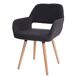 Silla de comedor/oficina/visita de diseño retro sin ruedas en Silla de comedor/oficina/visita de diseño retro sin ruedas en Marrón Claro