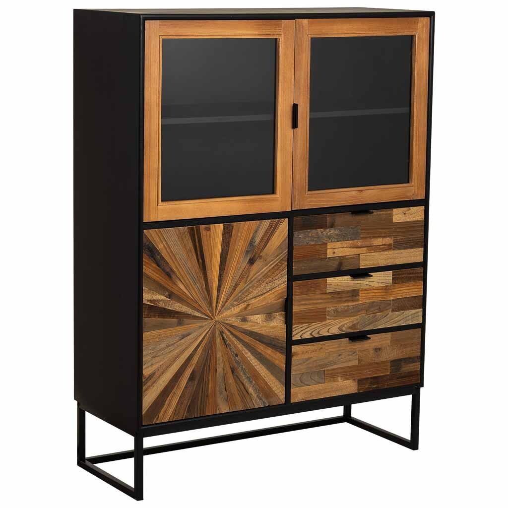 Aparador de madera recuperada marrón 100x40x135h cm