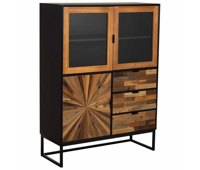Aparador de madera recuperada marrón 100x40x135h cm