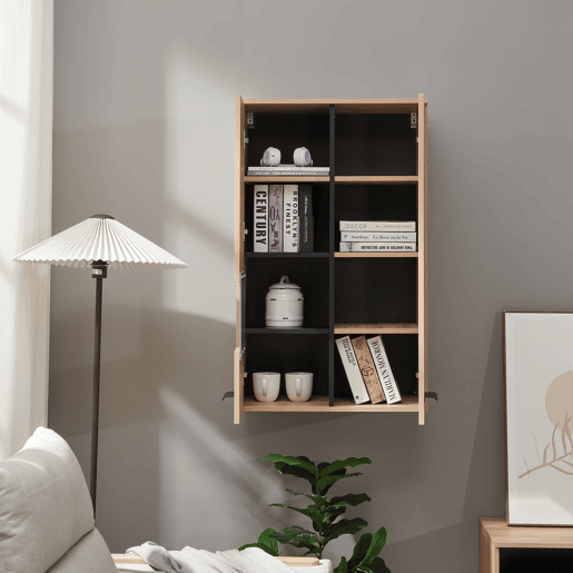 Móvel de parede Noppen com janela 2 portas 98x60x38 cm Carvalho en.casa
