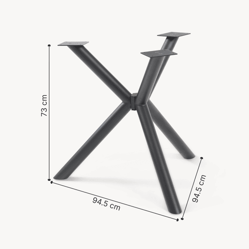 Armação de mesa Viserinna em aço 94,5 x 94,5 x 73 cm preto en.casa