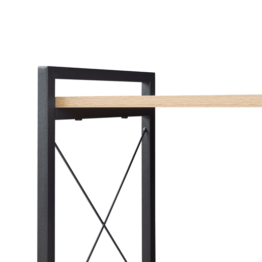 Estante de pé Skørping 5 prateleiras metal 160x65x30cm Preto  Efeito carvalho en.casa