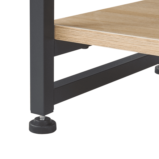 Estante de pé Skørping 5 prateleiras metal 160x65x30cm Preto  Efeito carvalho en.casa