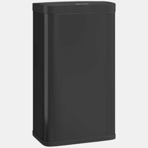 HOMCOM Balde do Lixo de Cozinha Automático 45 L Caixote de Cozinha de Metal com Sensor Infravermelho Fecho Suave Recipiente Interior Removível Anti-impressões Digitais para Escritório Casa 38x25,5x67,5 cm Preto