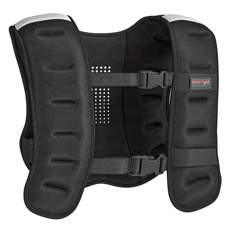 Sportnow chaleco lastrado 8kg, chaleco peso entrenamiento transpirable, con 2 correas ajustables y bandas reflectantes, para entrenamiento de fuerza, jogging, negro