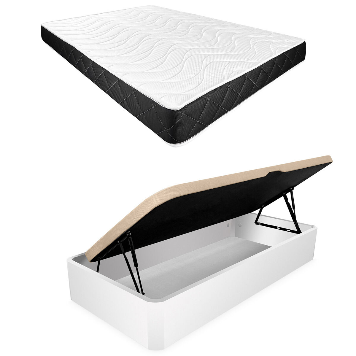 Pack Colchón Viscoelástico Juno + Canapé Abatible Apertura Lateral