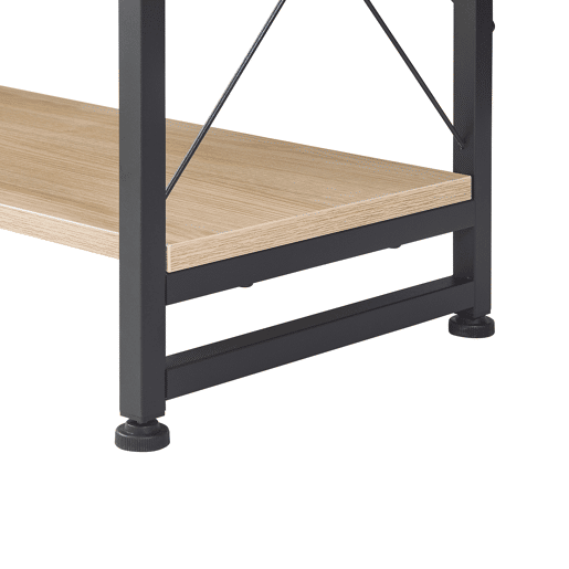 Estante de pé Skørping 3 prateleiras metal 90x65x30cm Preto  Efeito carvalho en.casa