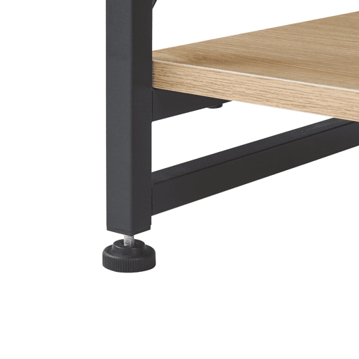 Estante de pé Skørping 3 prateleiras metal 90x65x30cm Preto  Efeito carvalho en.casa