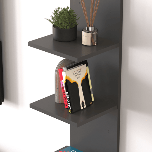 Prateleira de parede Surahammar 4 prateleiras 95x30x28 cm Preto en.casa