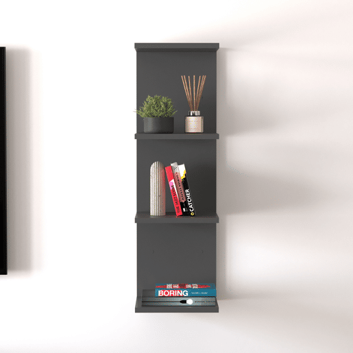 Prateleira de parede Surahammar 4 prateleiras 95x30x28 cm Preto en.casa