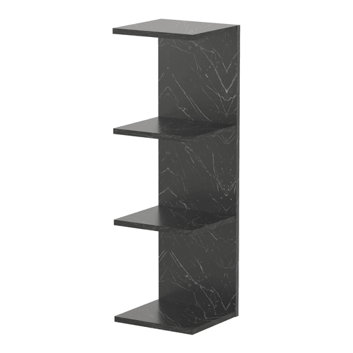 Prateleira de parede Surahammar 4 prateleiras 95x30x28 cm Mármore preto en.casa