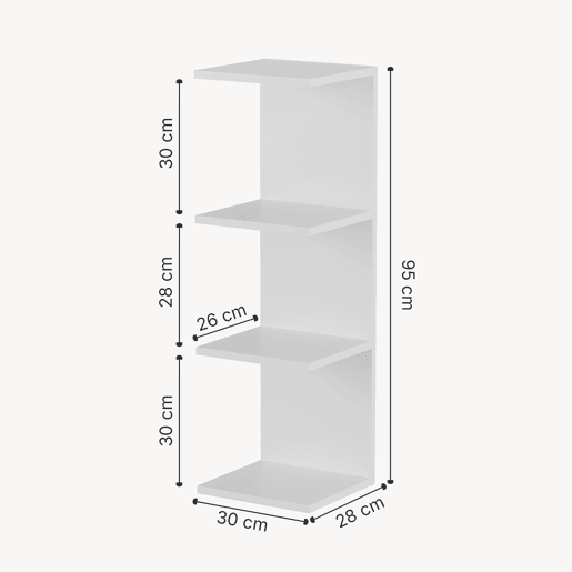 Prateleira de parede Surahammar 4 prateleiras 95x30x28 cm Branco en.casa Prateleira de parede Surahammar 4 prateleiras 95x30x28 cm Branco en.casa