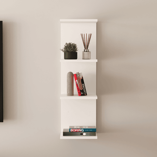Prateleira de parede Surahammar 4 prateleiras 95x30x28 cm Branco en.casa Prateleira de parede Surahammar 4 prateleiras 95x30x28 cm Branco en.casa