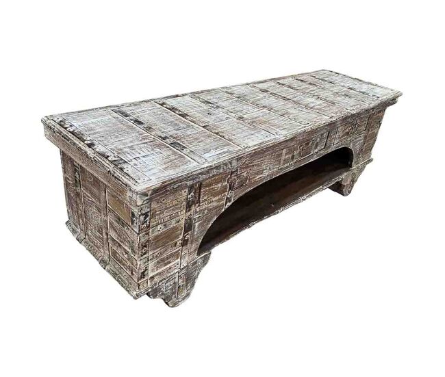 Mueble bajo de madera artesanal 165-175x45x57h cm