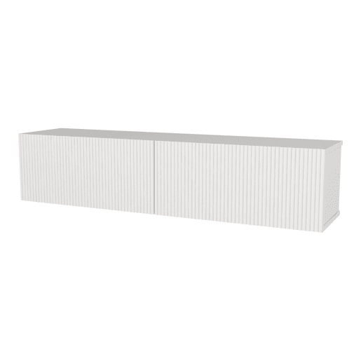 Mesa baixa para TV suspensa Verpsboga com 2 portas 135x32x30 cm Branco en.casa