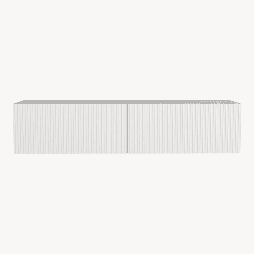 Mesa baixa para TV suspensa Verpsboga com 2 portas 135x32x30 cm Branco en.casa