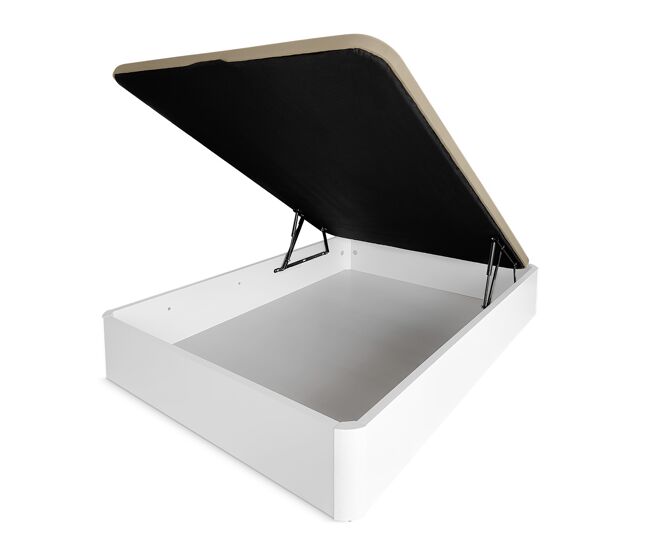 Canapé abatible 90 x 190 reforzado con gran capacidad con montaje, blanco