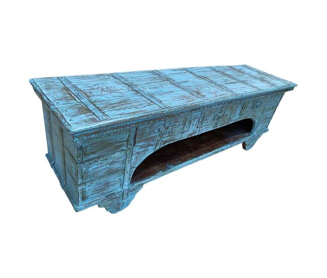 Mueble bajo de madera artesanal 165-175x45x57h cm