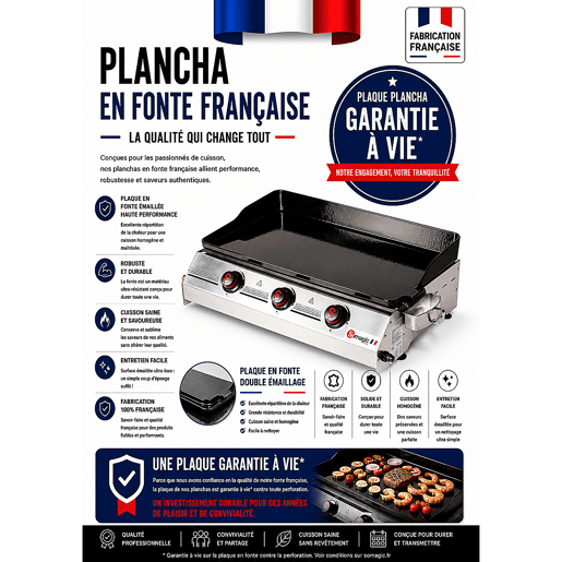 SOMAGIC - Plancha Premium 3 queimadores SOMAGIC - Plancha Premium 3 queimadores