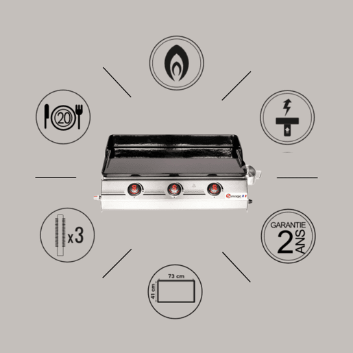 SOMAGIC - Plancha Premium 3 queimadores SOMAGIC - Plancha Premium 3 queimadores