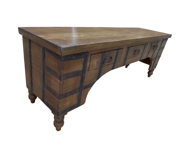 Mueble bajo de madera artesanal 165-175x45x57h cm