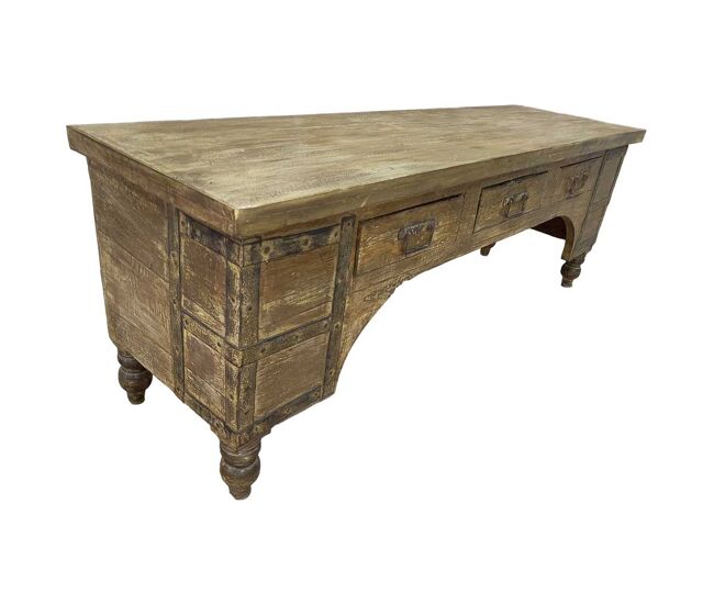 Mueble bajo de madera artesanal 165-175x45x57h cm