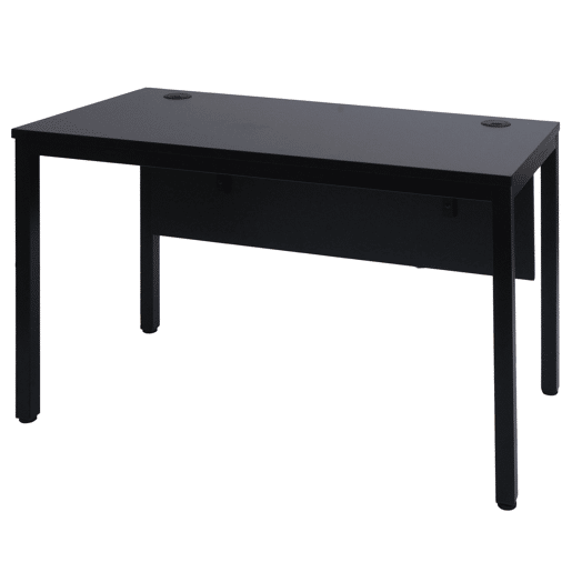 Mesa de computador com dois canais de cabos ajustáveis 120x60 cm MDF preto 04_0006051