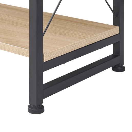 Estante de pé Skørping 4 prateleiras metal 125x65x30cm Preto  Efeito carvalho en.casa
