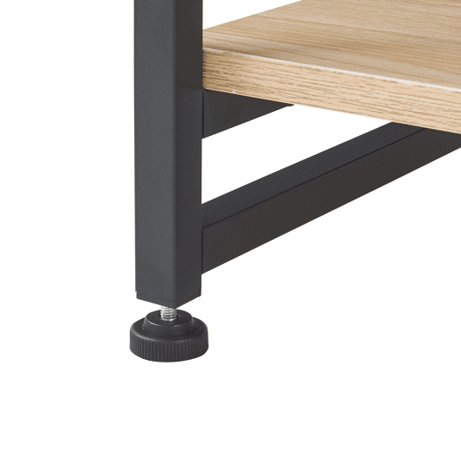 Estante de pé Skørping 4 prateleiras metal 125x65x30cm Preto  Efeito carvalho en.casa