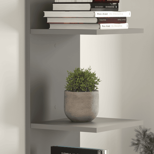 Estante de parede Surahammar 6 prateleiras 180x35x32 cm Cinzento en.casa
