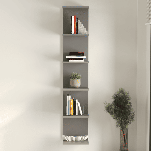 Estante de parede Surahammar 6 prateleiras 180x35x32 cm Cinzento en.casa