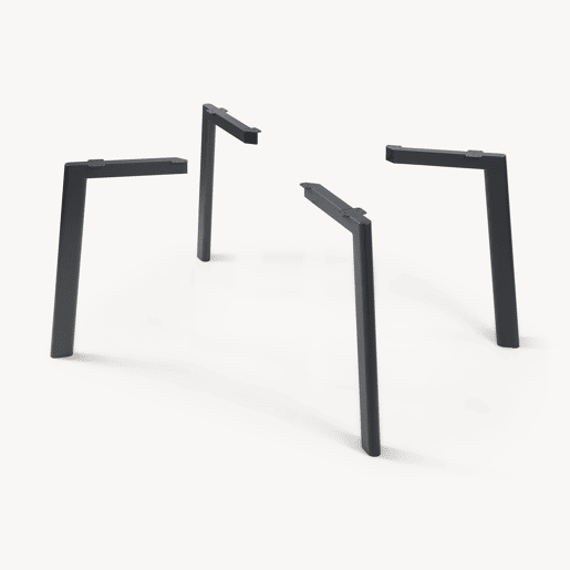 Conjunto de 4 pés de mesa Hostang em aço 50x8x71 cm preto en.casa