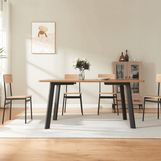 Conjunto de 4 pés de mesa Hostang em aço 50x8x71 cm preto en.casa