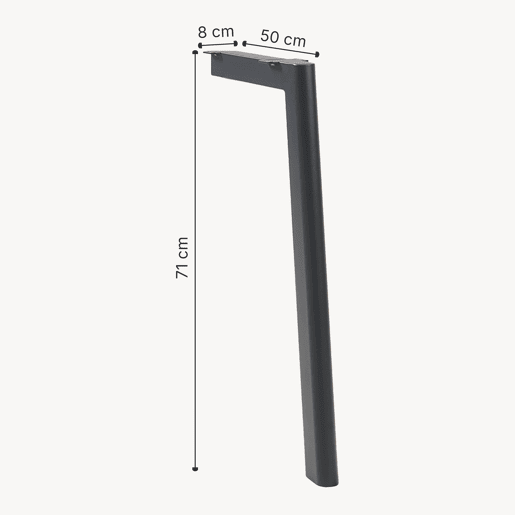 Conjunto de 4 pés de mesa Hostang em aço 50x8x71 cm preto en.casa