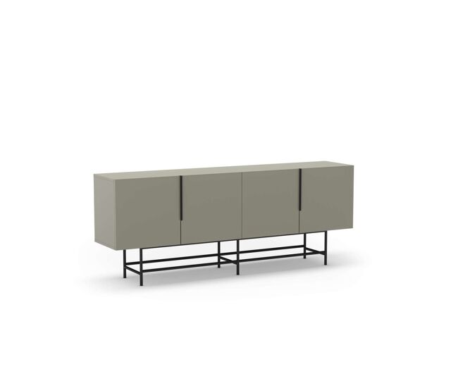 Aparador 4 puertas elena acabado verde/negro, 77.5cm(alto) 200cm(ancho) 40cm(largo)